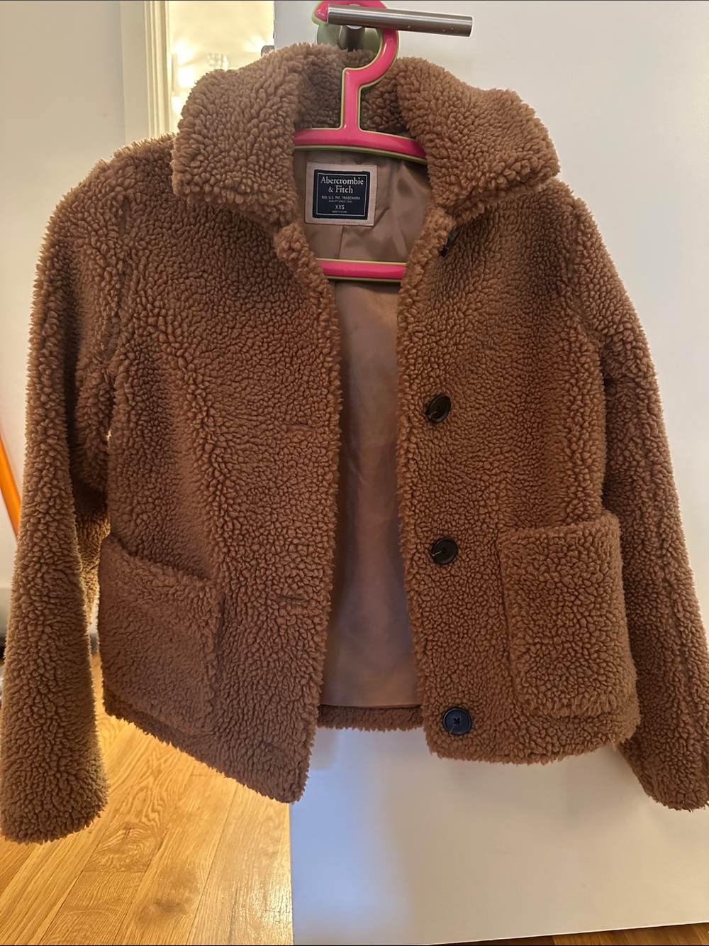 Abercrombie cropped Sherpa fleece winter jacket